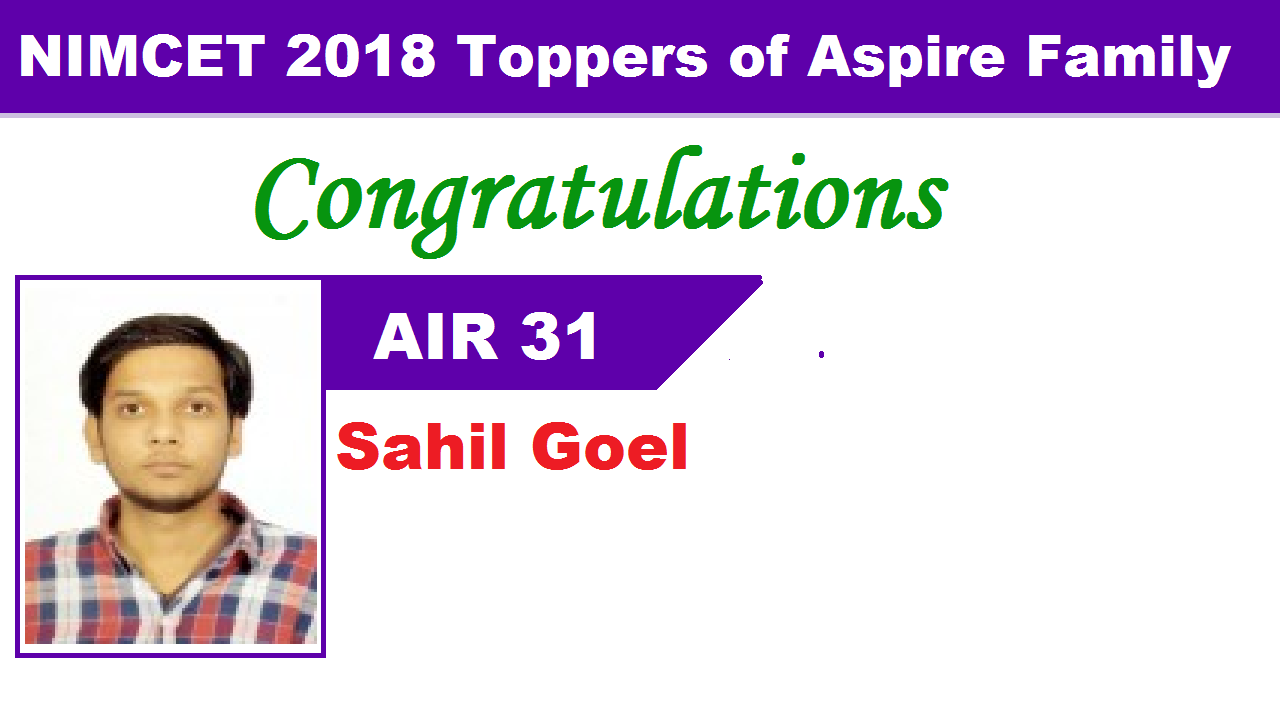 NIMCET 2018 Top Result from Kanpur